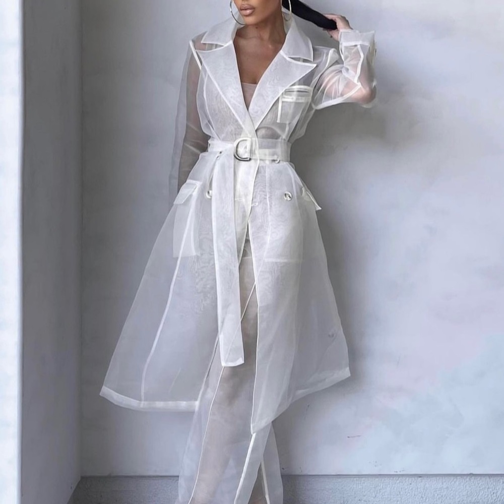 Sheer White Trench Jacket
